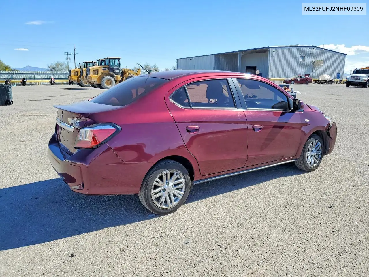 2022 Mitsubishi Mirage G4 Es VIN: ML32FUFJ2NHF09309 Lot: 76752185
