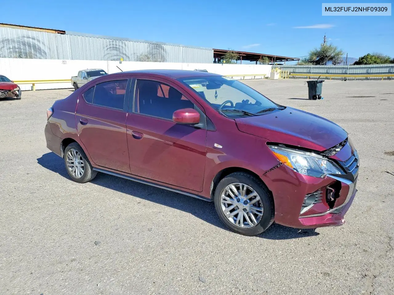 2022 Mitsubishi Mirage G4 Es VIN: ML32FUFJ2NHF09309 Lot: 76752185