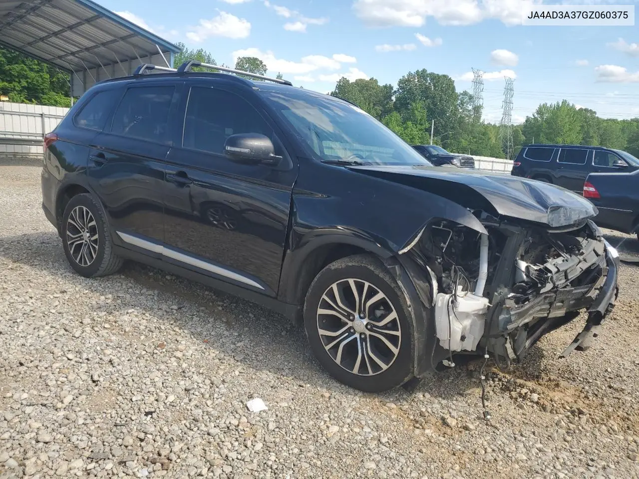 2016 Mitsubishi Outlander Se VIN: JA4AD3A37GZ060375 Lot: 54218975
