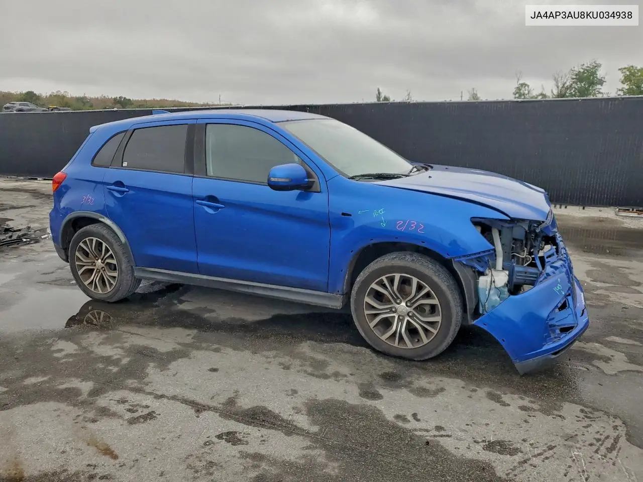 JA4AP3AU8KU034938 2019 Mitsubishi Outlander Sport Es