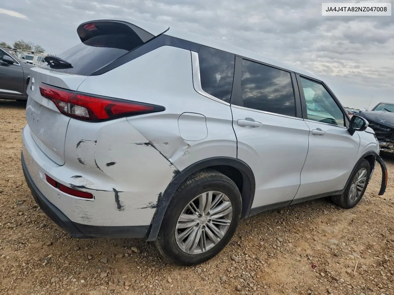 JA4J4TA82NZ047008 2022 Mitsubishi Outlander Es