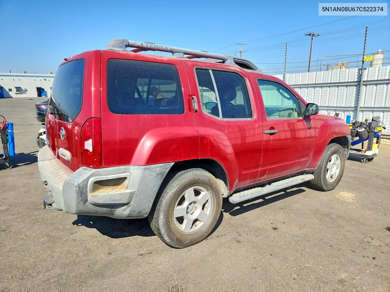2007 Nissan Xterra X VIN: 5N1AN08U67C522374 Lot: 55846376