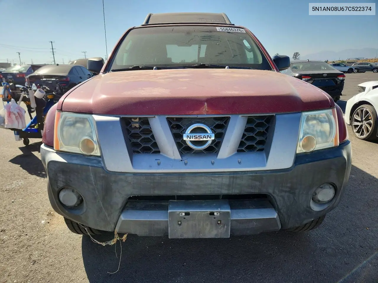 2007 Nissan Xterra X VIN: 5N1AN08U67C522374 Lot: 55846376