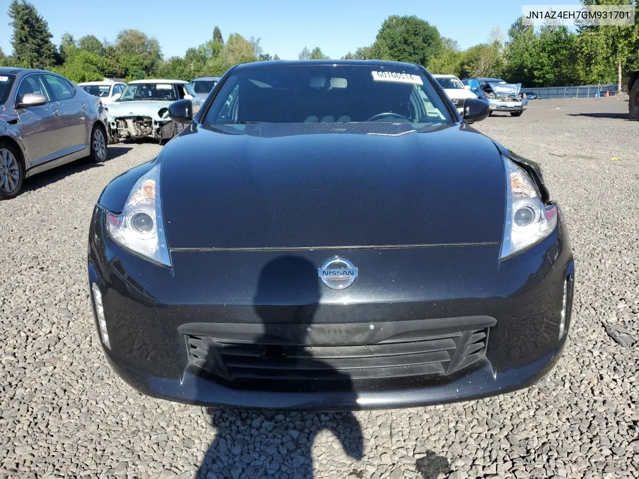 2016 Nissan 370Z Base VIN: JN1AZ4EH7GM931701 Lot: 60166514