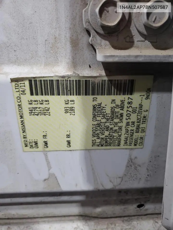 1N4AL2AP7BN507587 2011 Nissan Altima Base