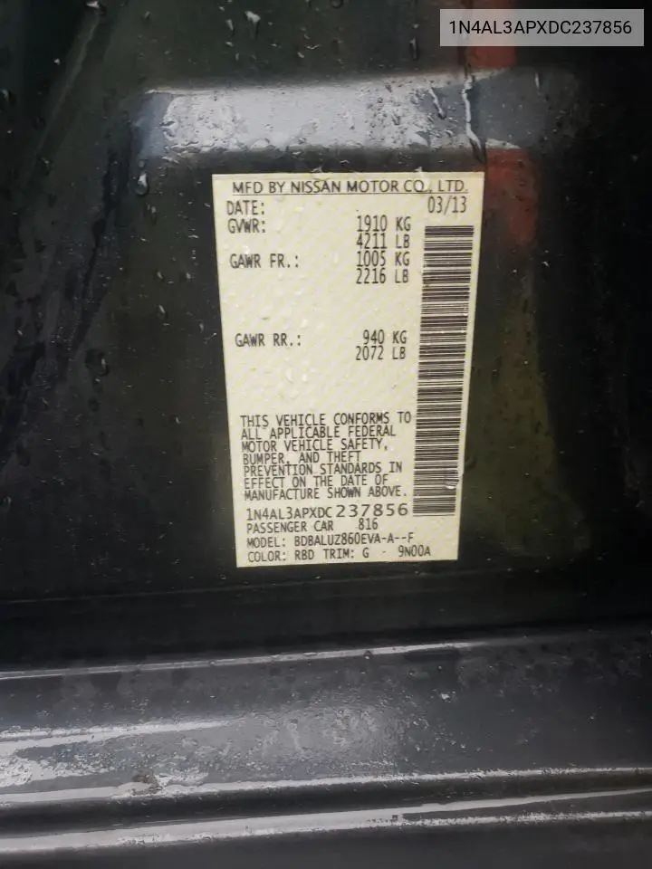 1N4AL3APXDC237856 2013 Nissan Altima 2.5