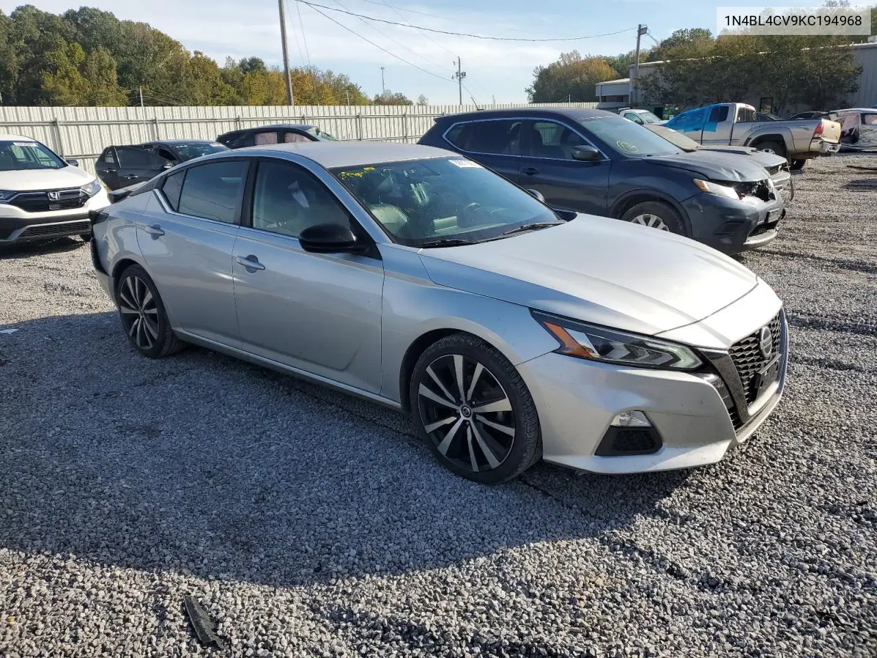 1N4BL4CV9KC194968 2019 Nissan Altima Sr