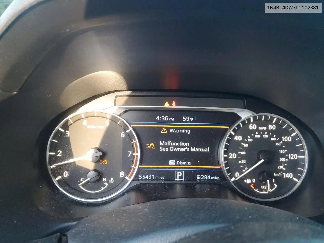 1N4BL4DW7LC102331 2020 Nissan Altima Sv