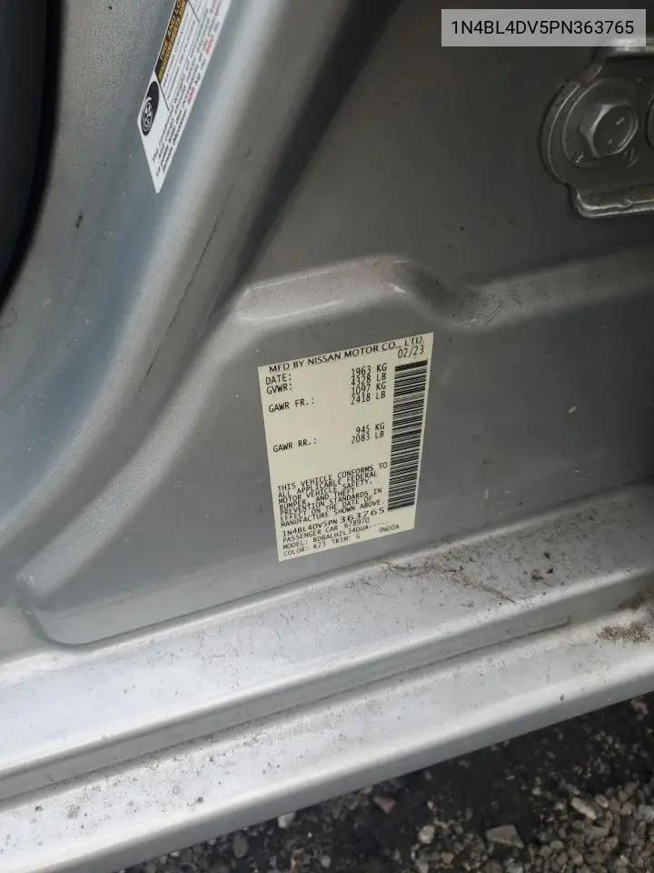1N4BL4DV5PN363765 2023 Nissan Altima Sv