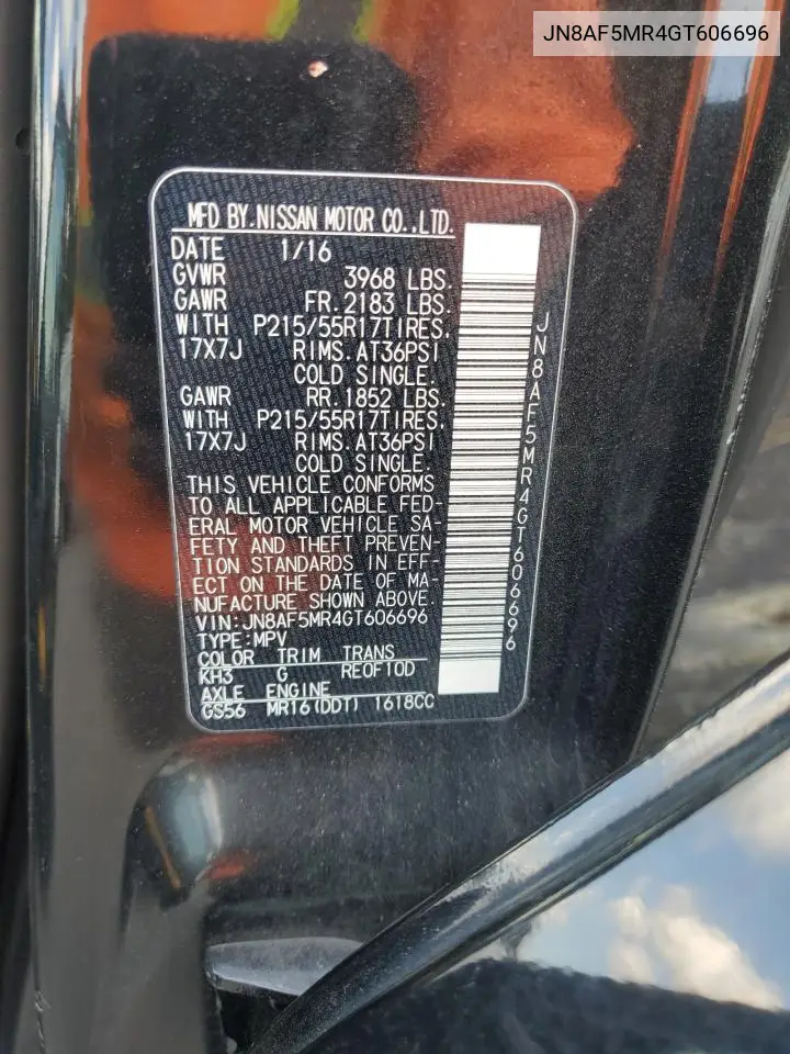JN8AF5MR4GT606696 2016 Nissan Juke S