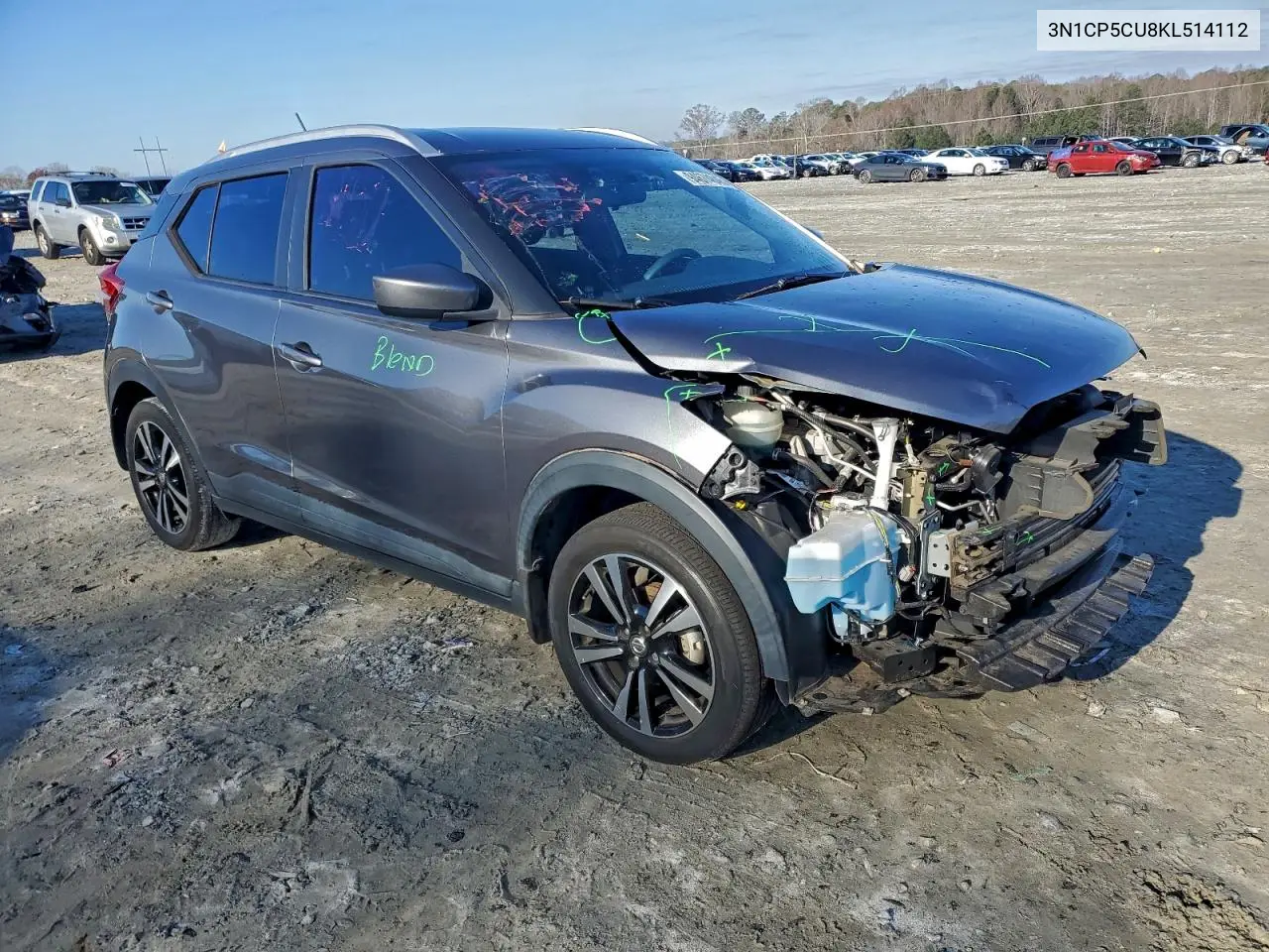 3N1CP5CU8KL514112 2019 Nissan Kicks S