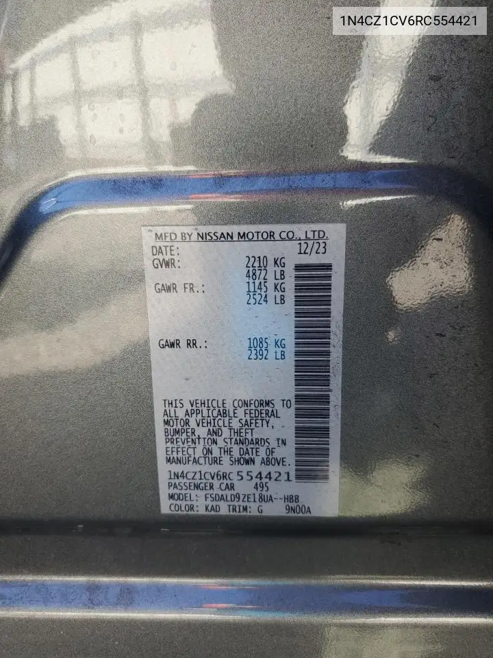 1N4CZ1CV6RC554421 2024 Nissan Leaf Sv Plus