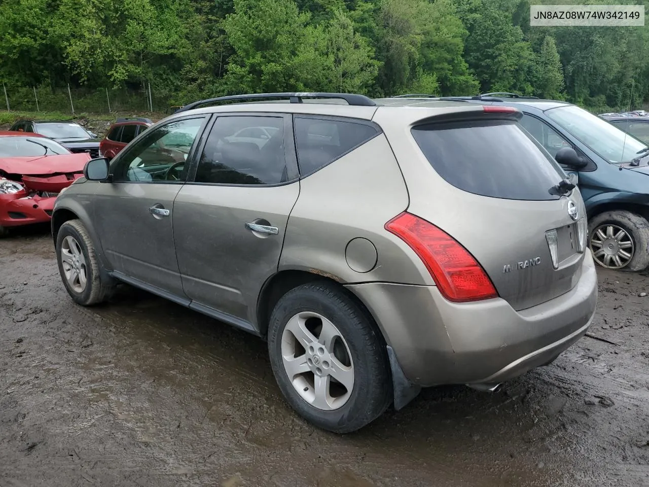 JN8AZ08W74W342149 2004 Nissan Murano Sl