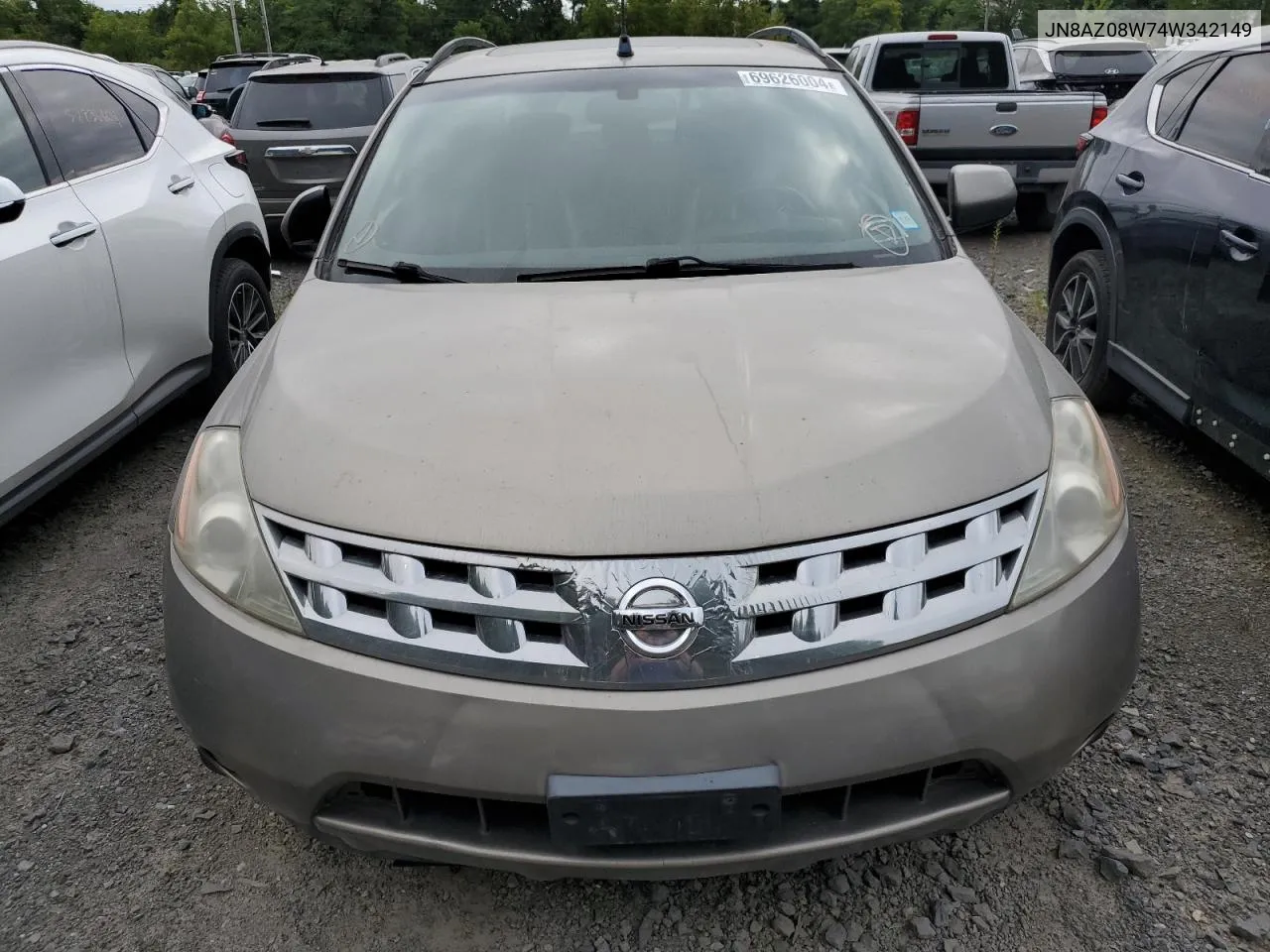 2004 Nissan Murano Sl VIN: JN8AZ08W74W342149 Lot: 69626004