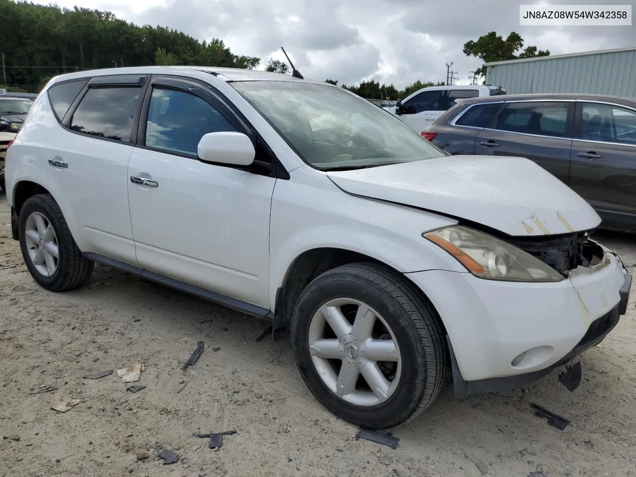 2004 Nissan Murano Sl VIN: JN8AZ08W54W342358 Lot: 69830424