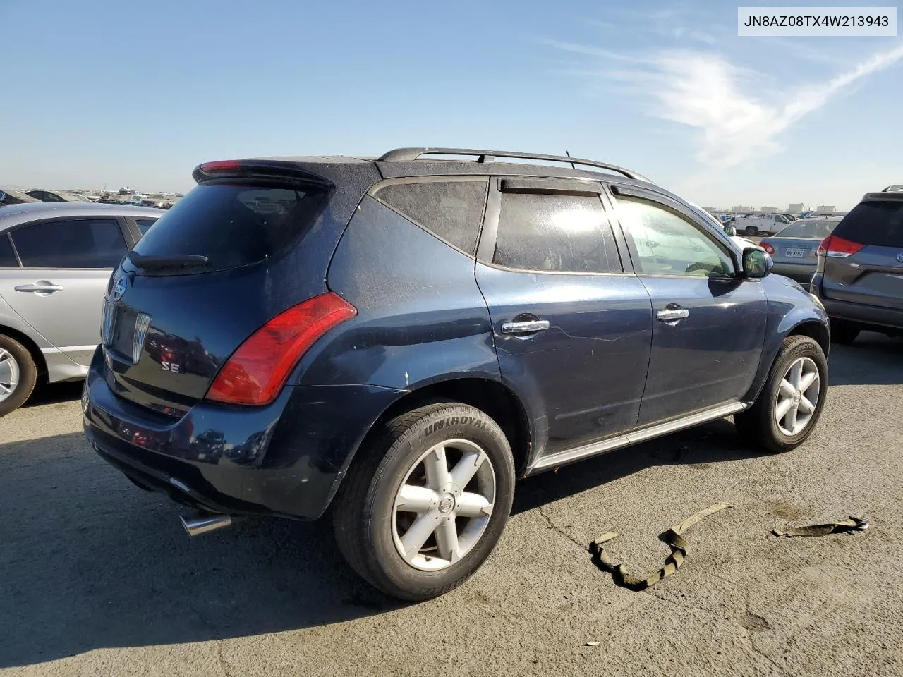 JN8AZ08TX4W213943 2004 Nissan Murano Sl