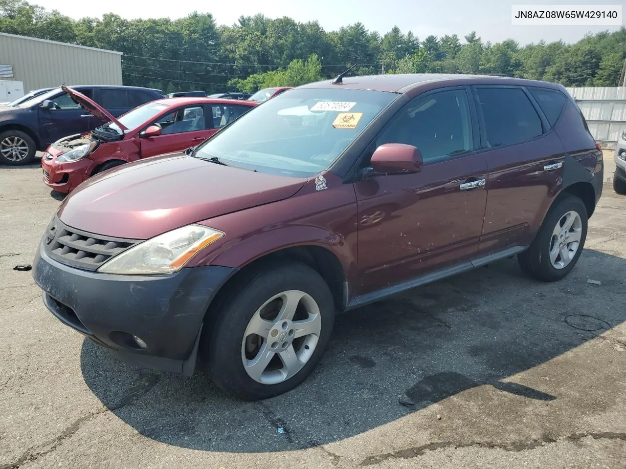 2005 Nissan Murano Sl VIN: JN8AZ08W65W429140 Lot: 62570394