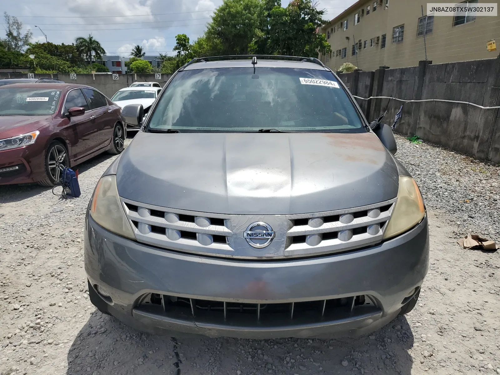 2005 Nissan Murano Sl VIN: JN8AZ08TX5W302137 Lot: 65022984