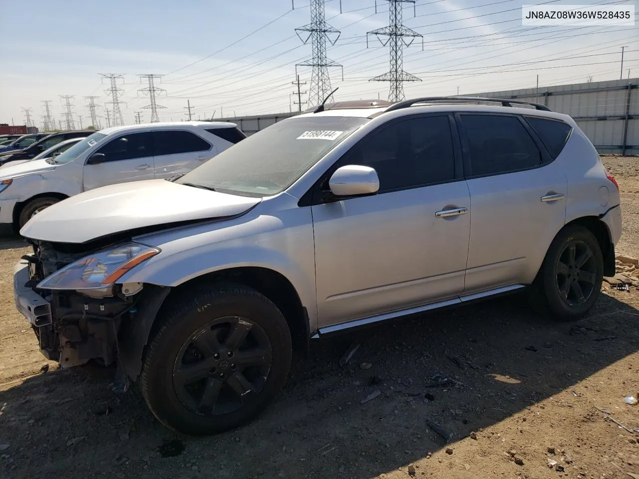 2006 Nissan Murano Sl VIN: JN8AZ08W36W528435 Lot: 51998144