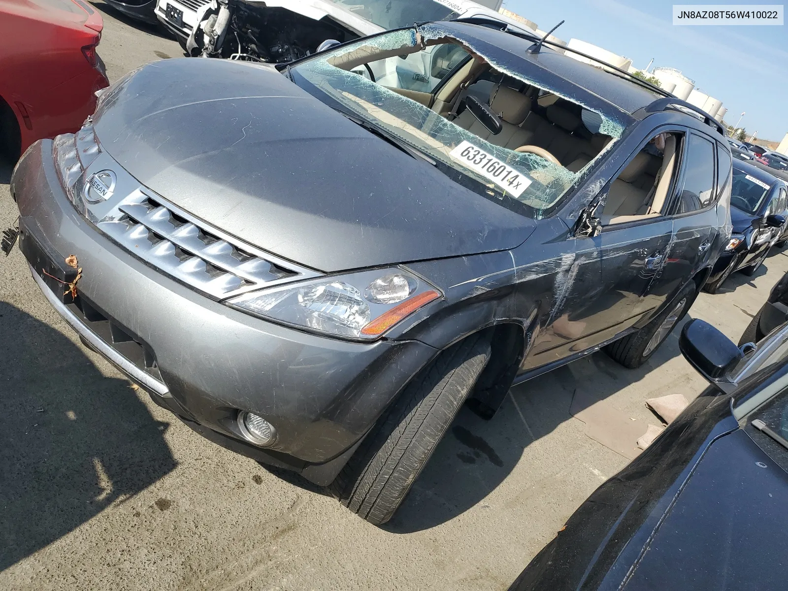 2006 Nissan Murano Sl VIN: JN8AZ08T56W410022 Lot: 63316014