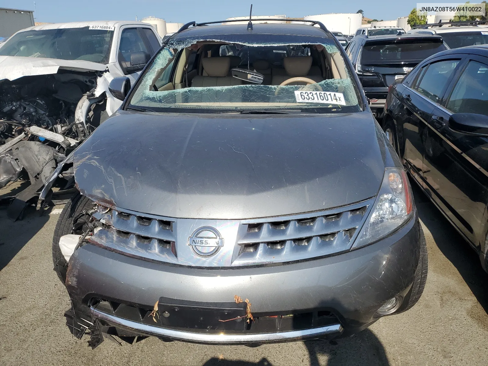 2006 Nissan Murano Sl VIN: JN8AZ08T56W410022 Lot: 63316014