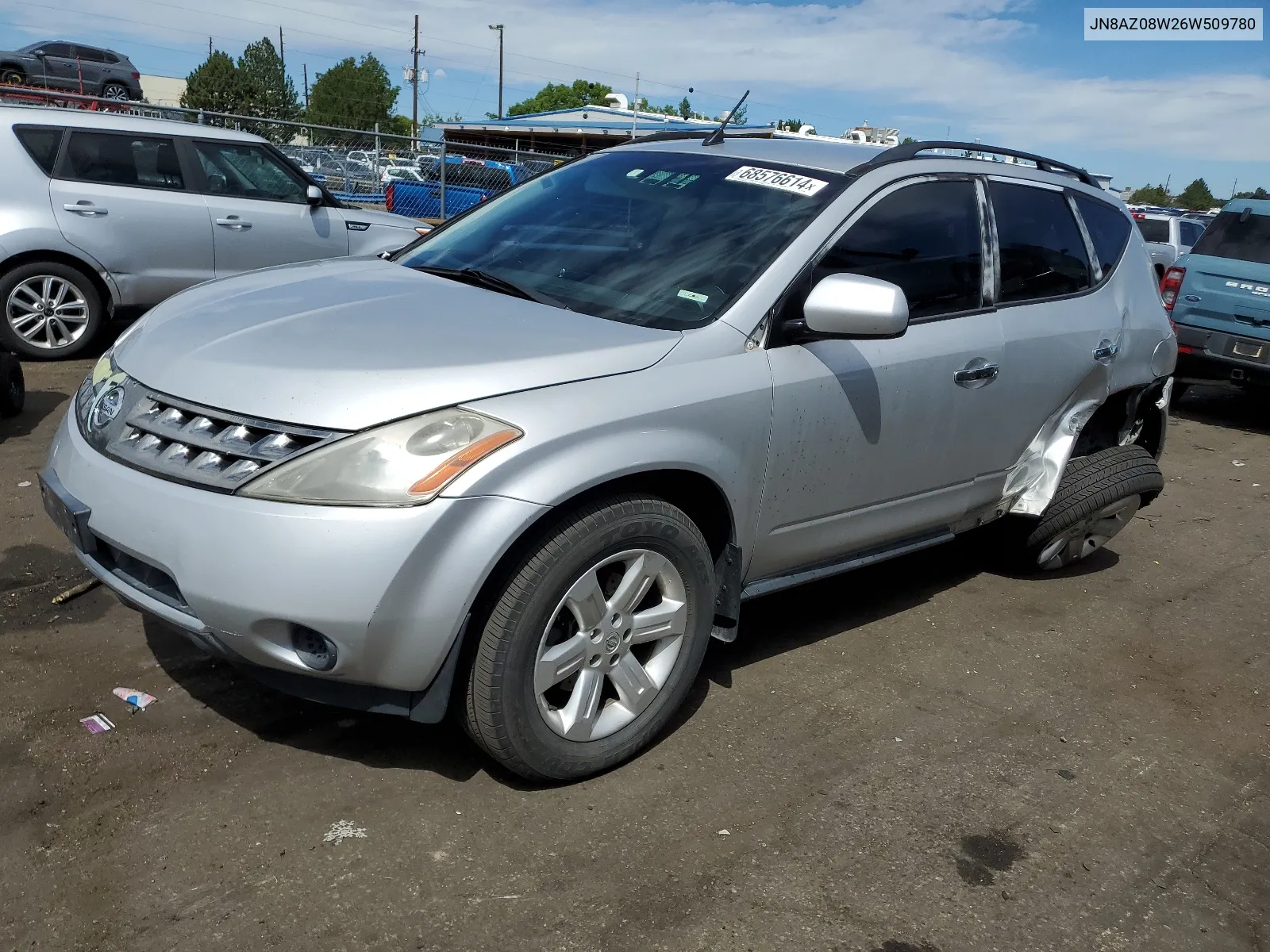 2006 Nissan Murano Sl VIN: JN8AZ08W26W509780 Lot: 68576614