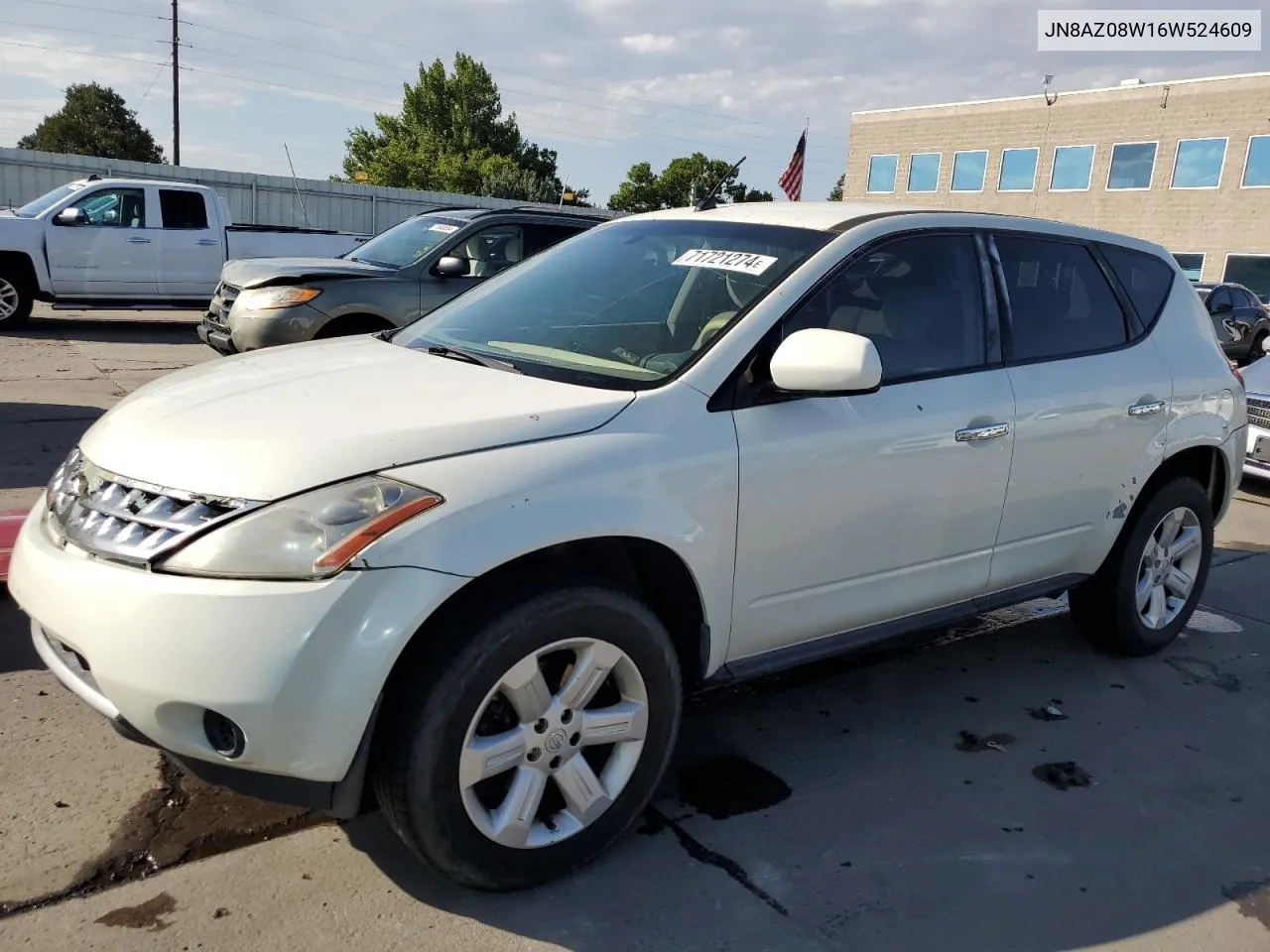 2006 Nissan Murano Sl VIN: JN8AZ08W16W524609 Lot: 71721274