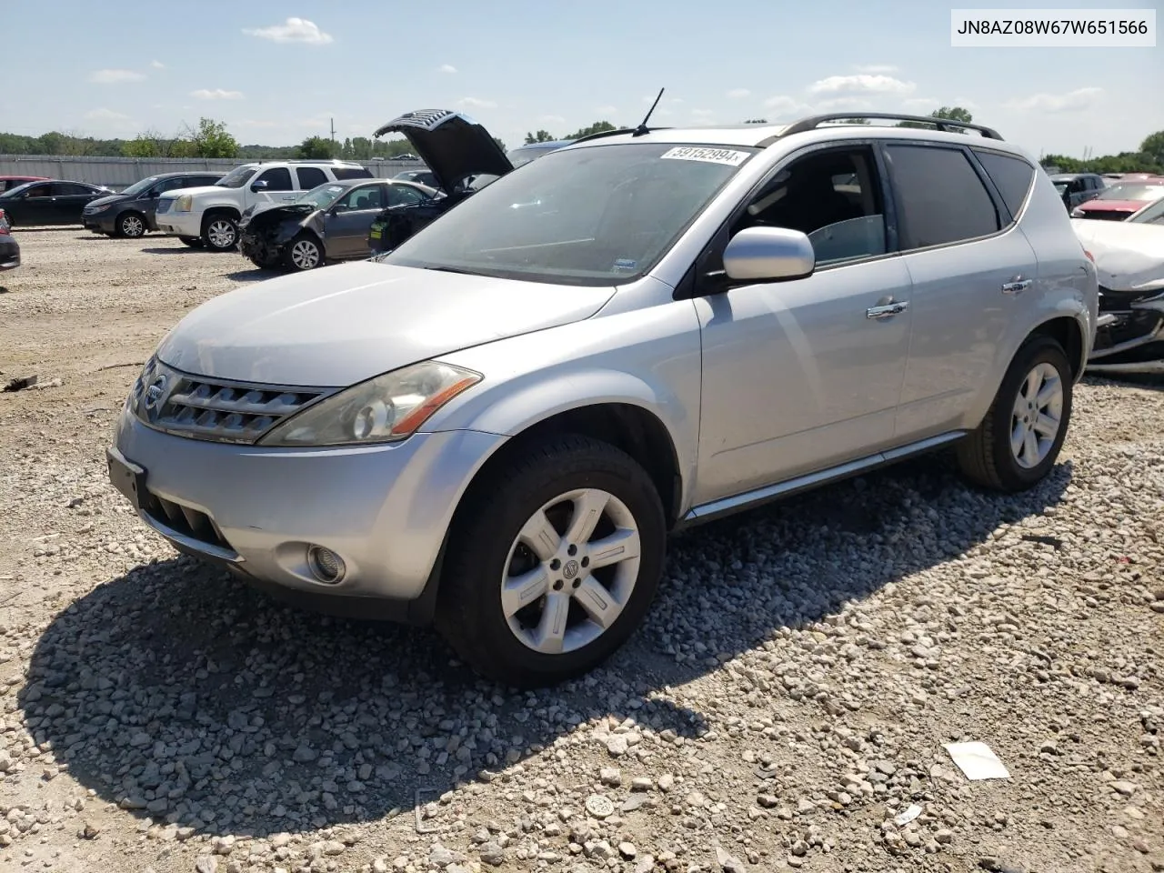 JN8AZ08W67W651566 2007 Nissan Murano Sl