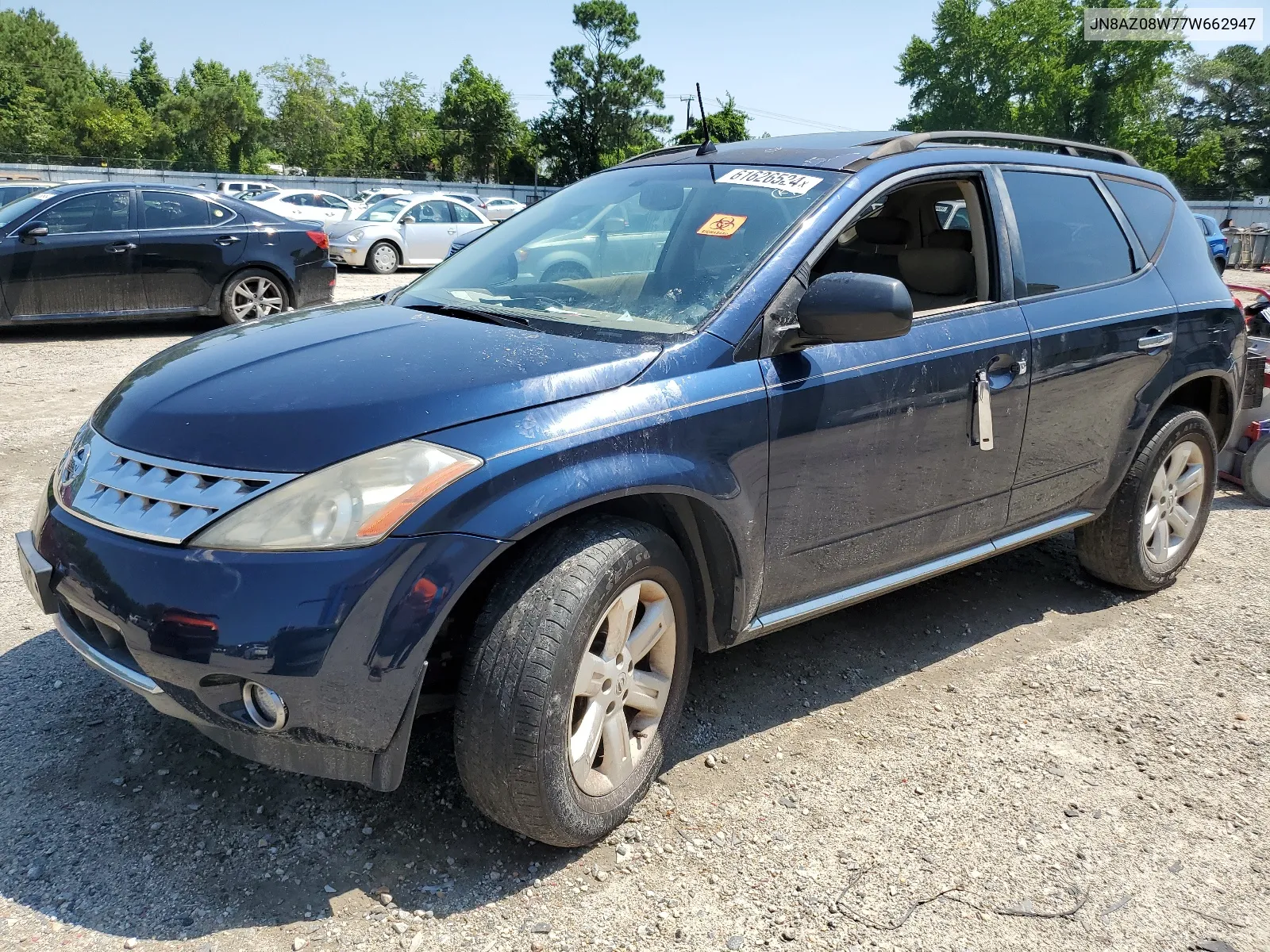 2007 Nissan Murano Sl VIN: JN8AZ08W77W662947 Lot: 61626524