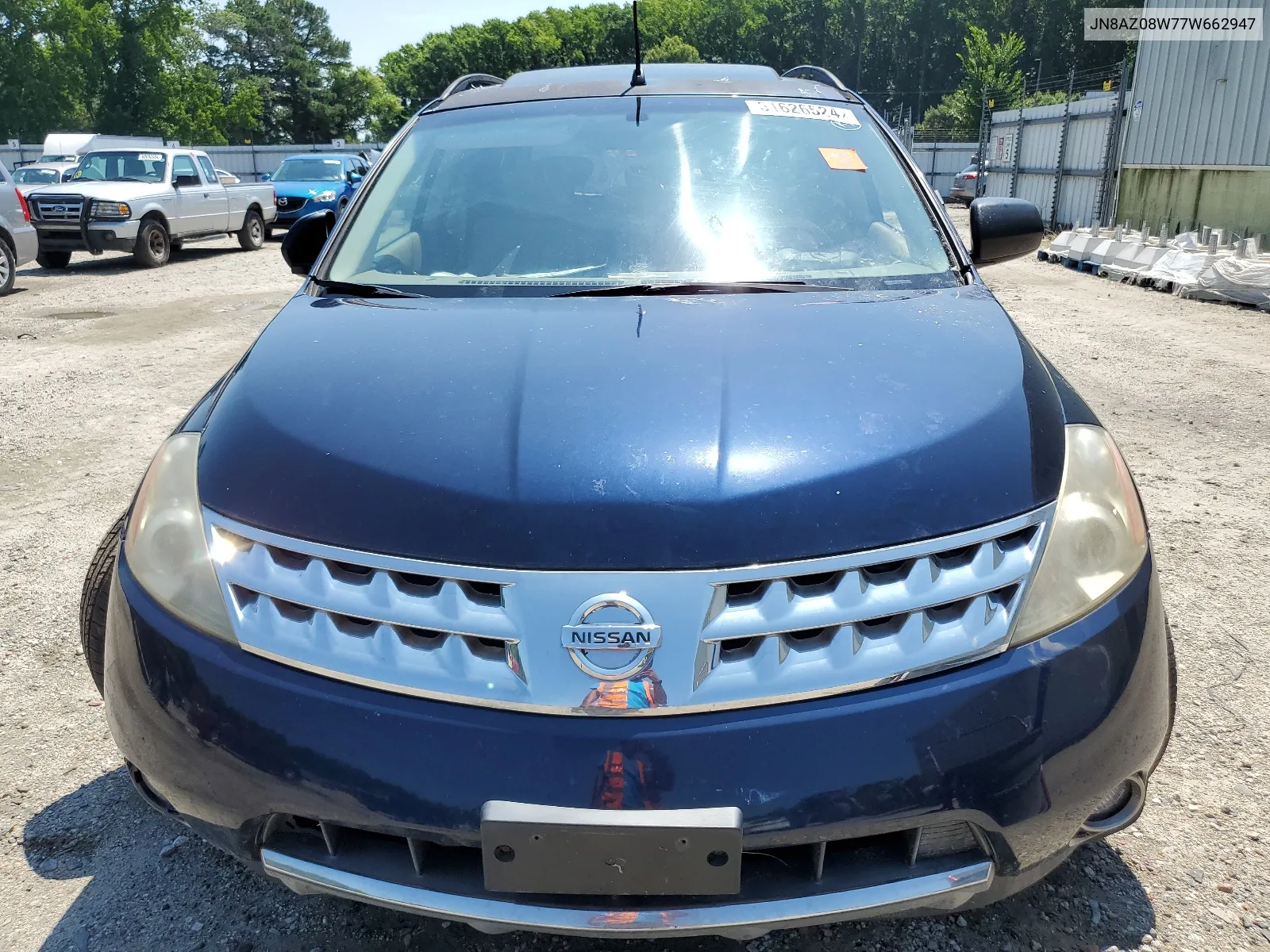 2007 Nissan Murano Sl VIN: JN8AZ08W77W662947 Lot: 61626524