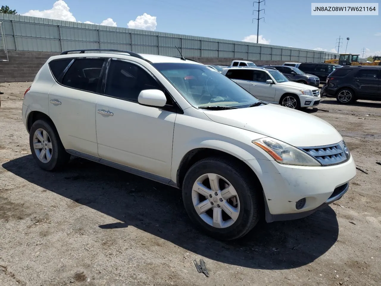 2007 Nissan Murano Sl VIN: JN8AZ08W17W621164 Lot: 66770314