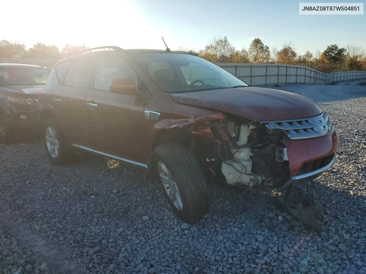 JN8AZ08T87W504851 2007 Nissan Murano Sl