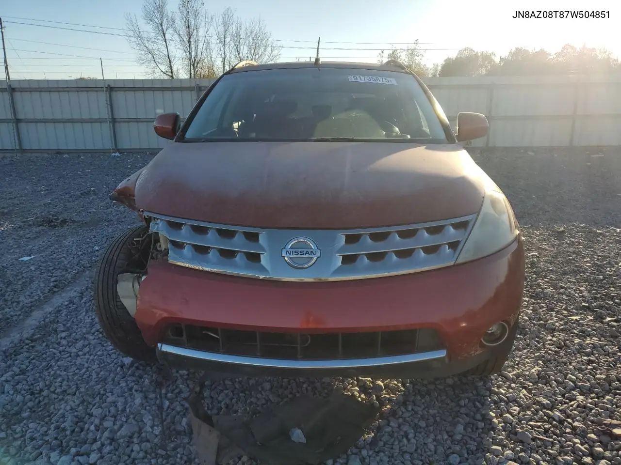 JN8AZ08T87W504851 2007 Nissan Murano Sl