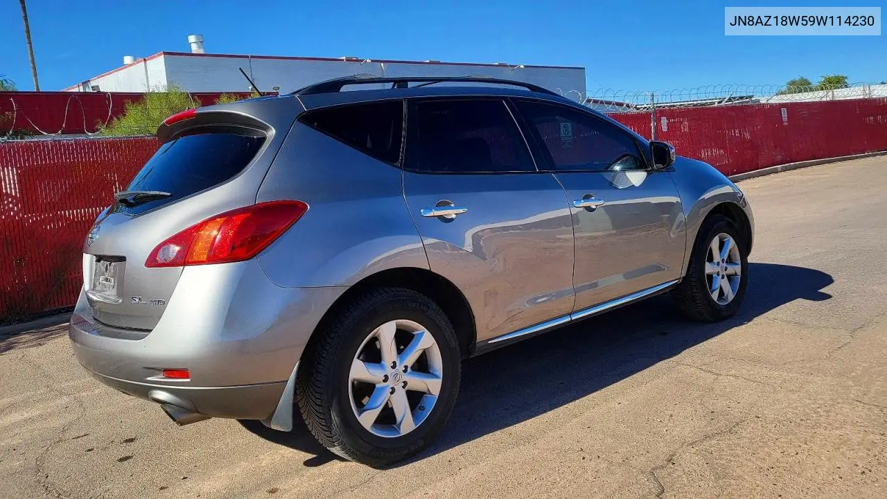 2009 Nissan Murano S VIN: JN8AZ18W59W114230 Lot: 41663866