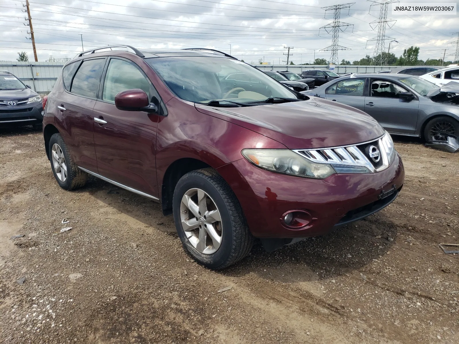 2009 Nissan Murano S VIN: JN8AZ18W59W203067 Lot: 61921954