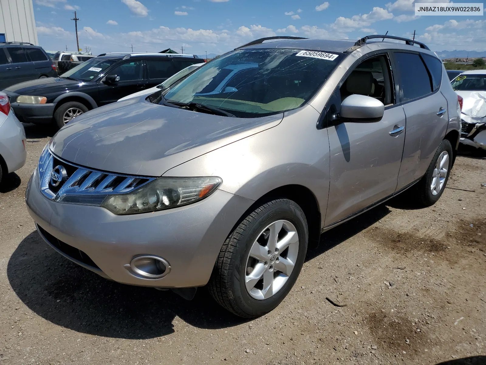 2009 Nissan Murano S VIN: JN8AZ18UX9W022836 Lot: 65059694