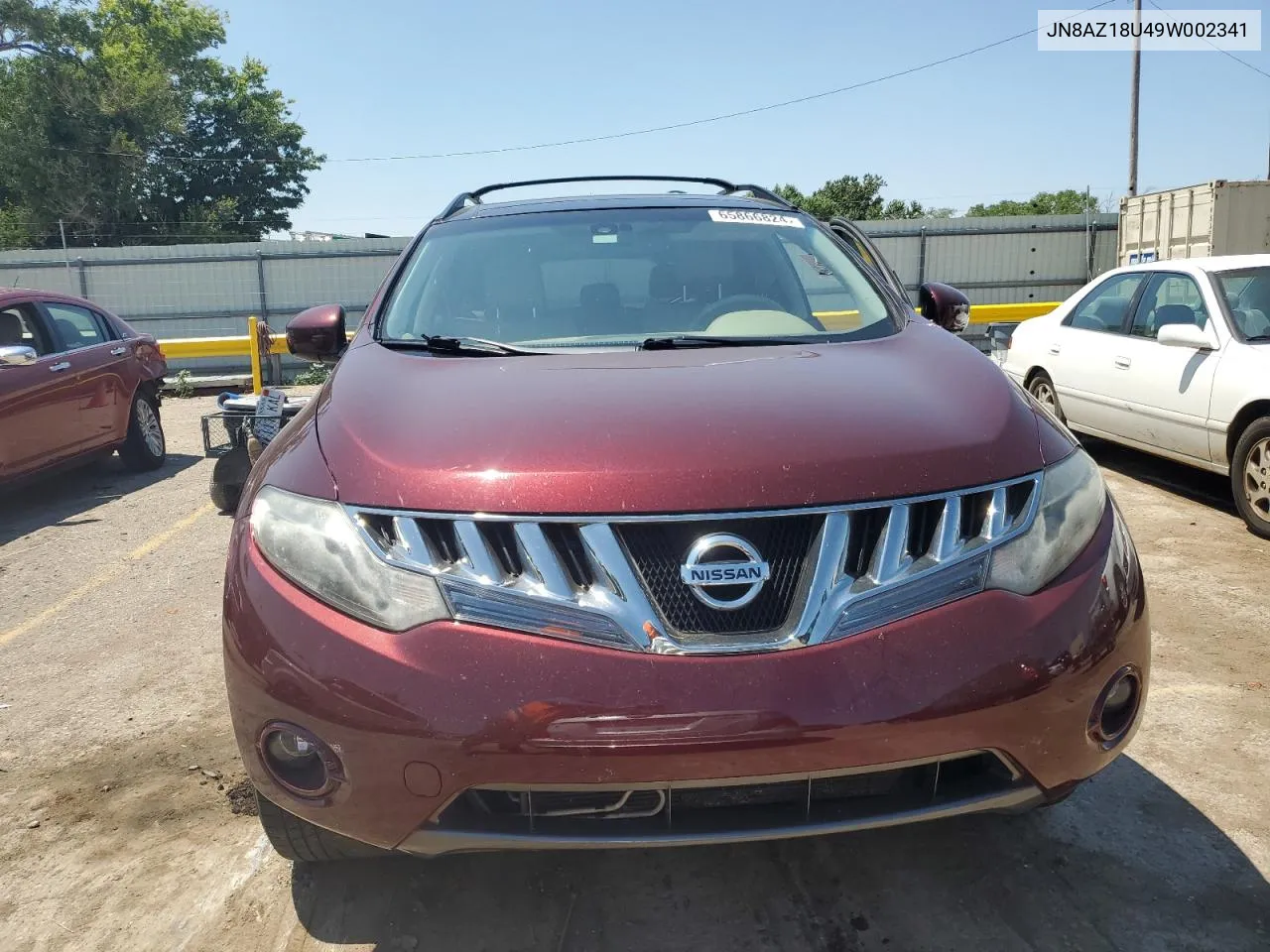 2009 Nissan Murano S VIN: JN8AZ18U49W002341 Lot: 65866824