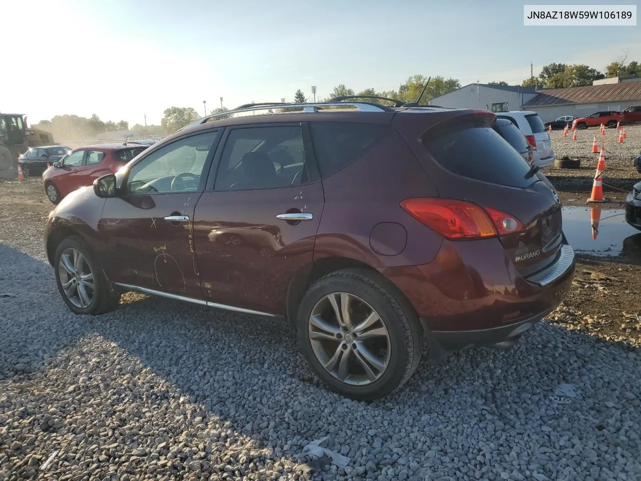 JN8AZ18W59W106189 2009 Nissan Murano S