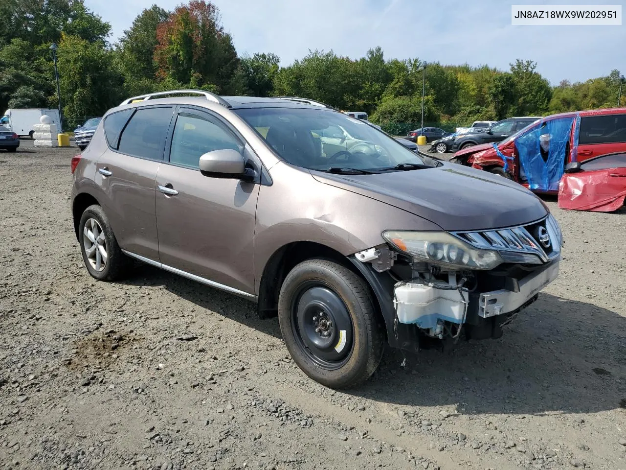 2009 Nissan Murano S VIN: JN8AZ18WX9W202951 Lot: 71603944