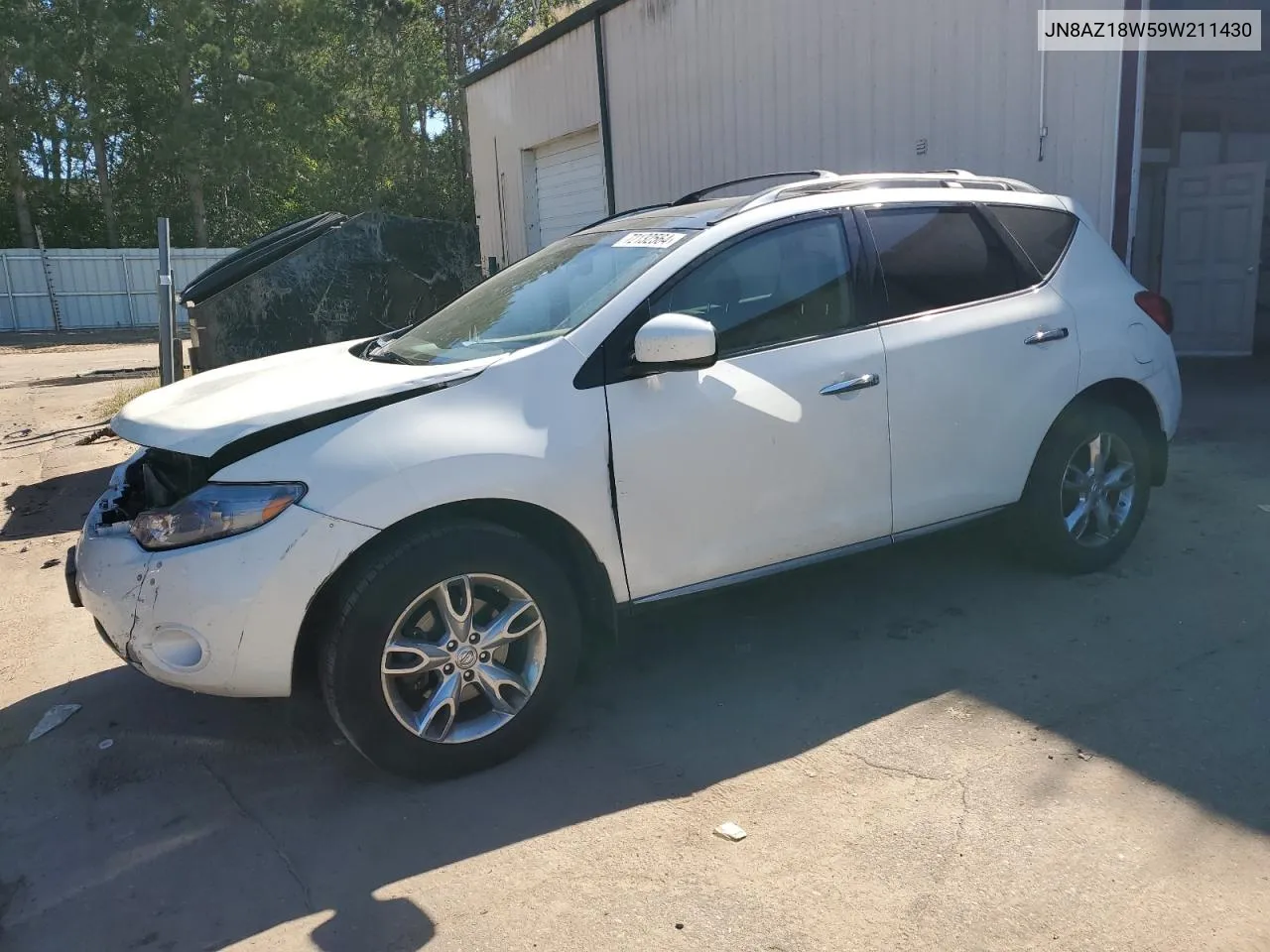 2009 Nissan Murano S VIN: JN8AZ18W59W211430 Lot: 72132564