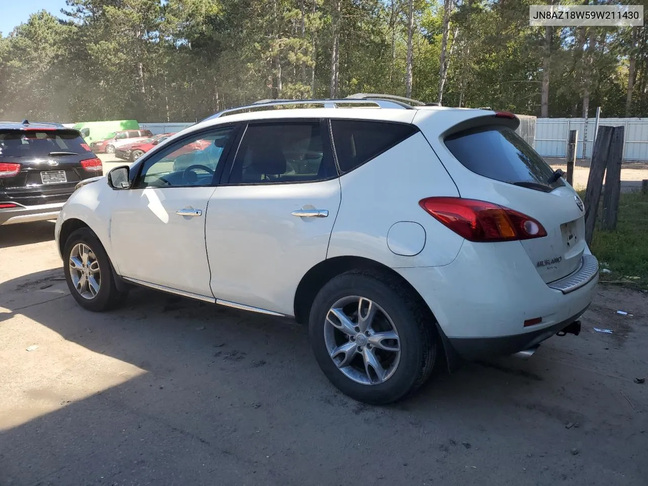 2009 Nissan Murano S VIN: JN8AZ18W59W211430 Lot: 72132564