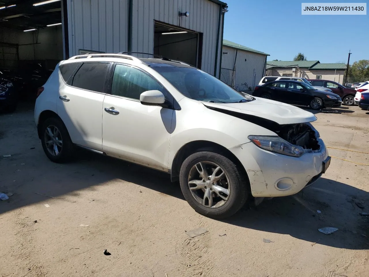 2009 Nissan Murano S VIN: JN8AZ18W59W211430 Lot: 72132564