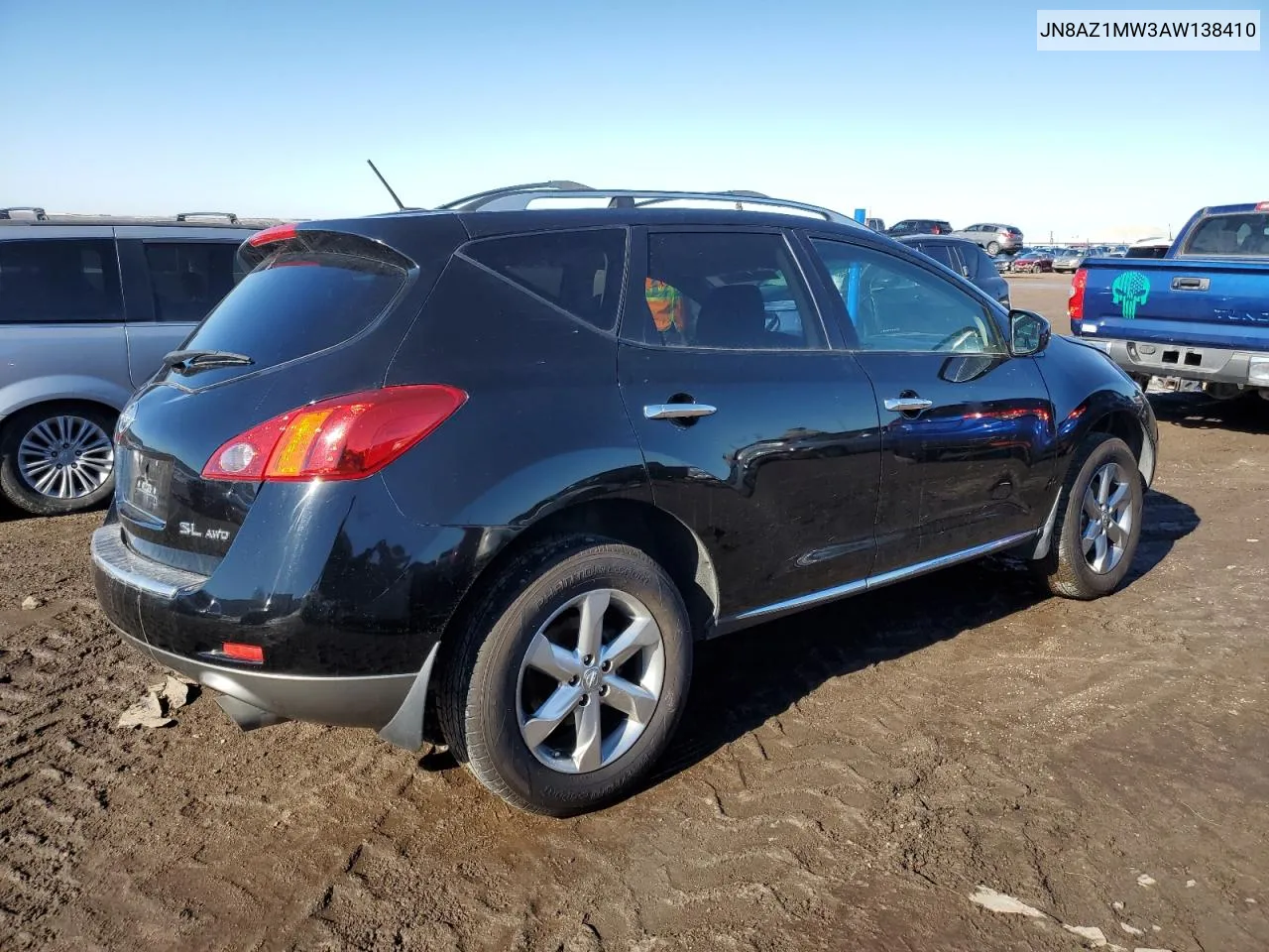 2010 Nissan Murano S VIN: JN8AZ1MW3AW138410 Lot: 38888614