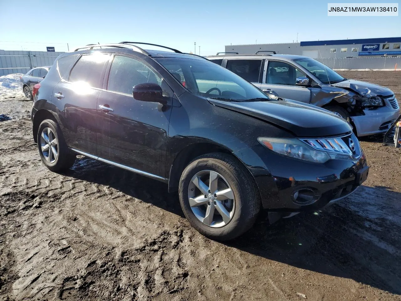 2010 Nissan Murano S VIN: JN8AZ1MW3AW138410 Lot: 38888614