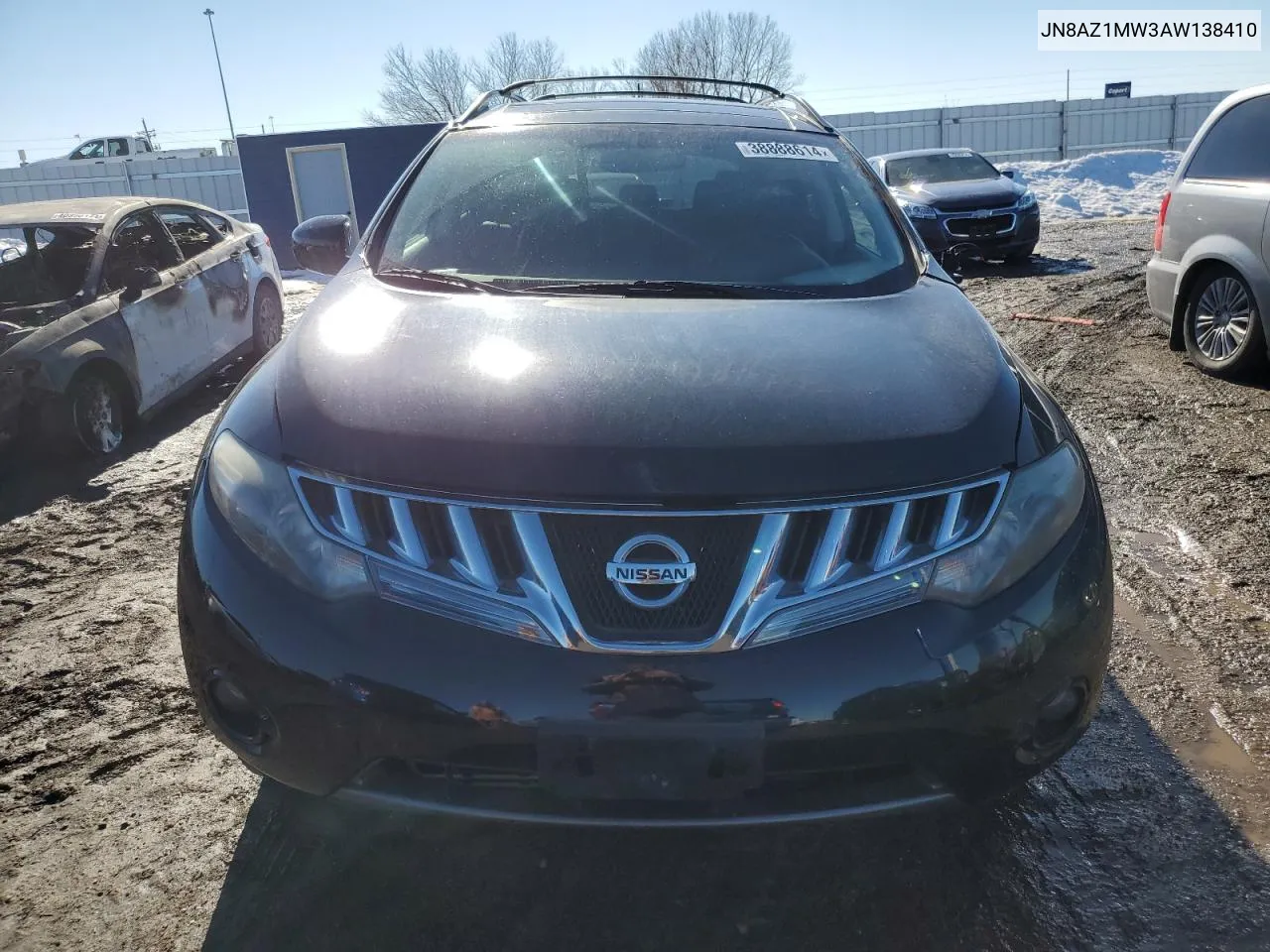 2010 Nissan Murano S VIN: JN8AZ1MW3AW138410 Lot: 38888614