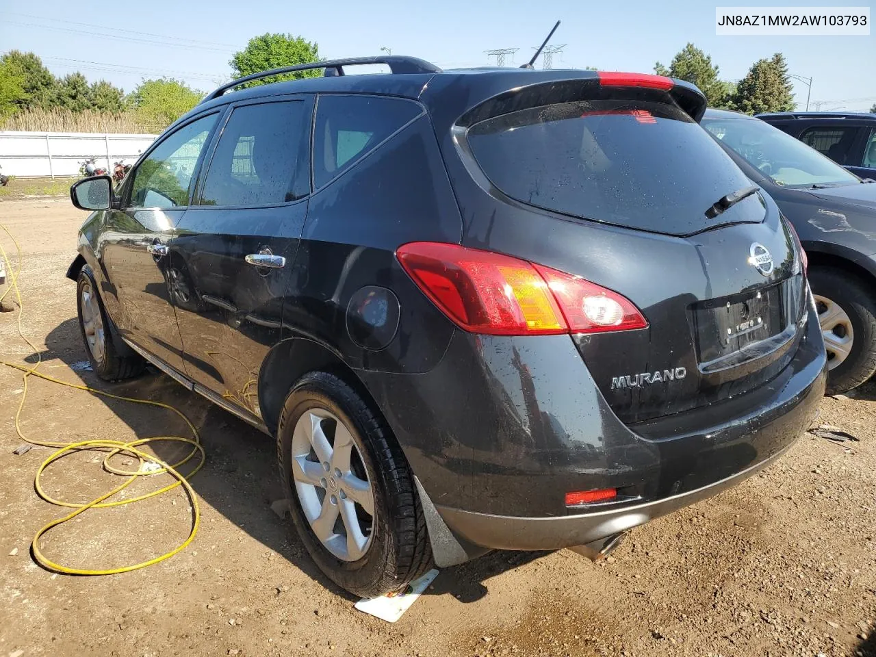 2010 Nissan Murano S VIN: JN8AZ1MW2AW103793 Lot: 54188244