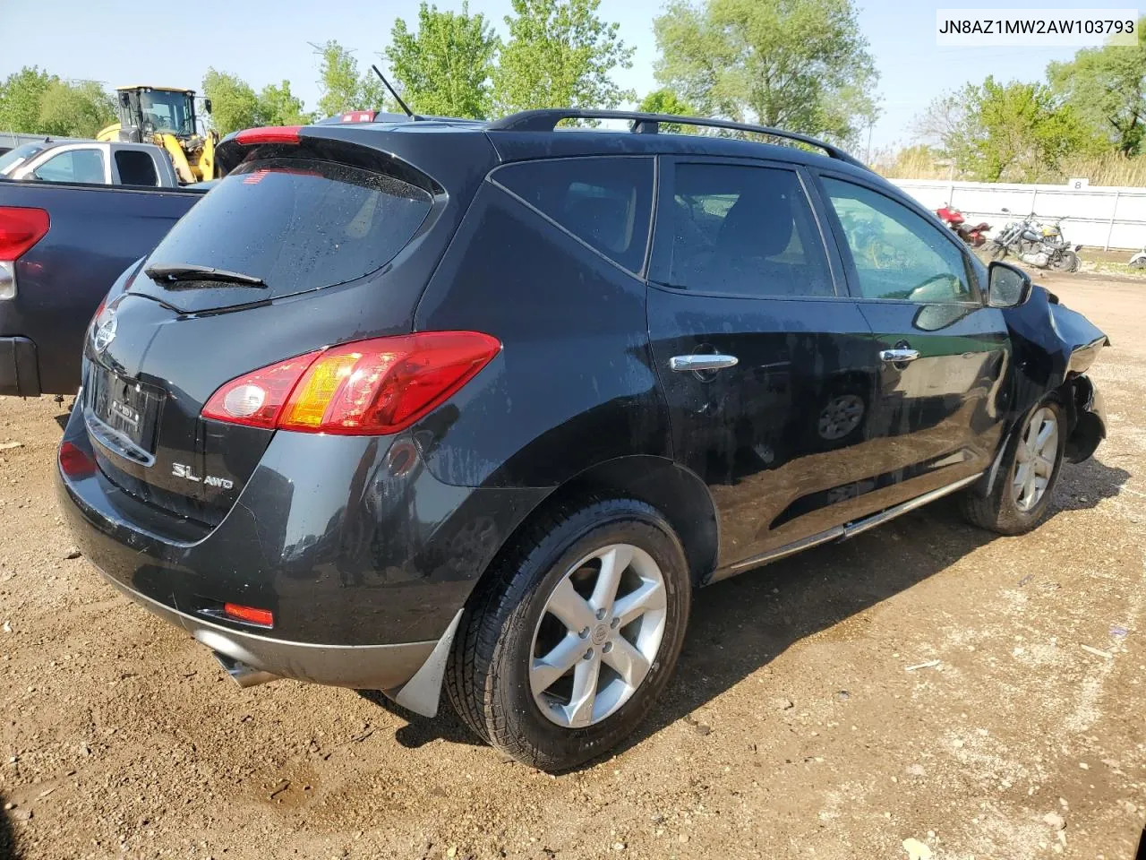 2010 Nissan Murano S VIN: JN8AZ1MW2AW103793 Lot: 54188244