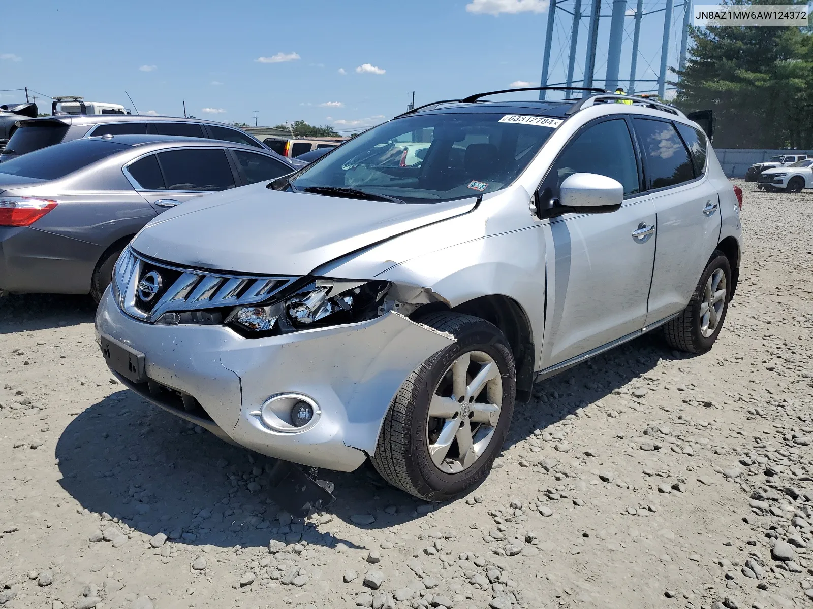 2010 Nissan Murano S VIN: JN8AZ1MW6AW124372 Lot: 63312784