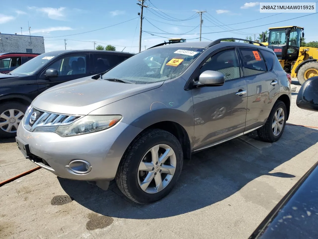 2010 Nissan Murano S VIN: JN8AZ1MU4AW015925 Lot: 66349114