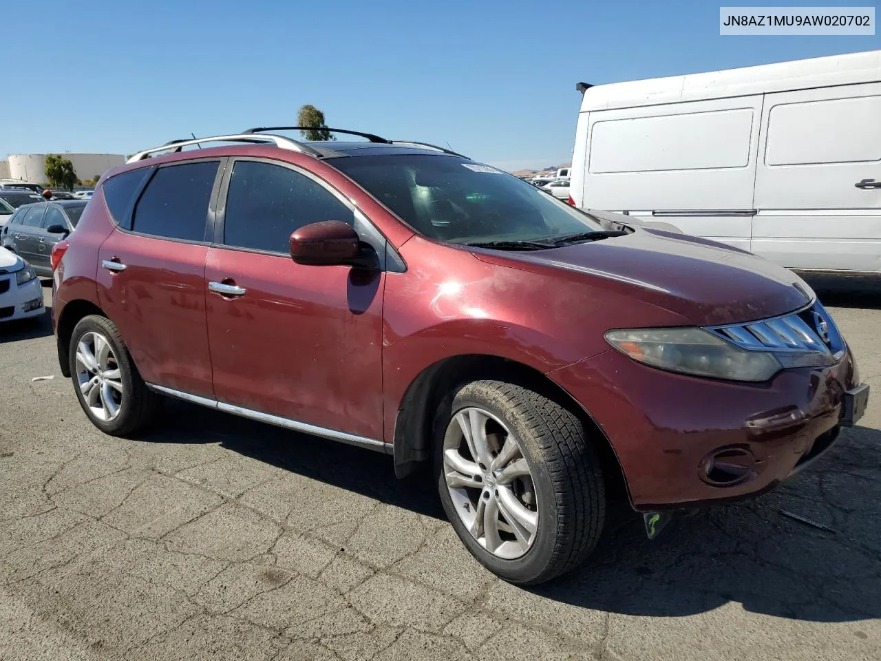 2010 Nissan Murano S VIN: JN8AZ1MU9AW020702 Lot: 70713704